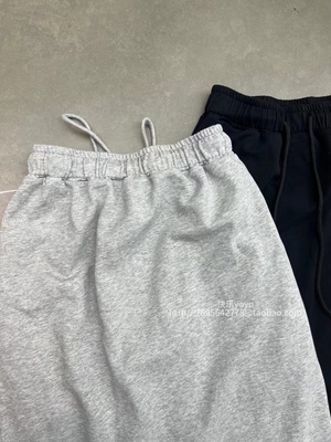 欧货bobo1972毛边下摆开叉松紧高腰长裙半身裙女直筒裙卫裙