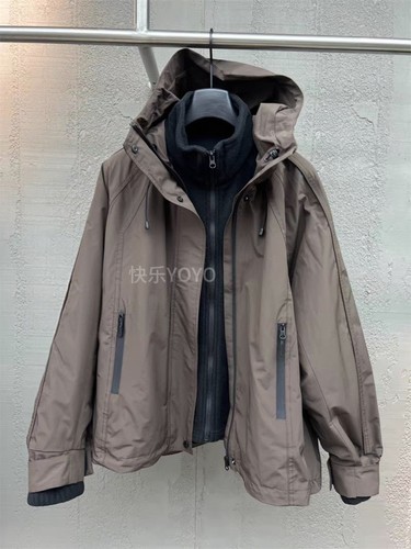 欧货bobo1972冬季户外防风三合一冲锋夹克外套+内胆羊羔毛可卸