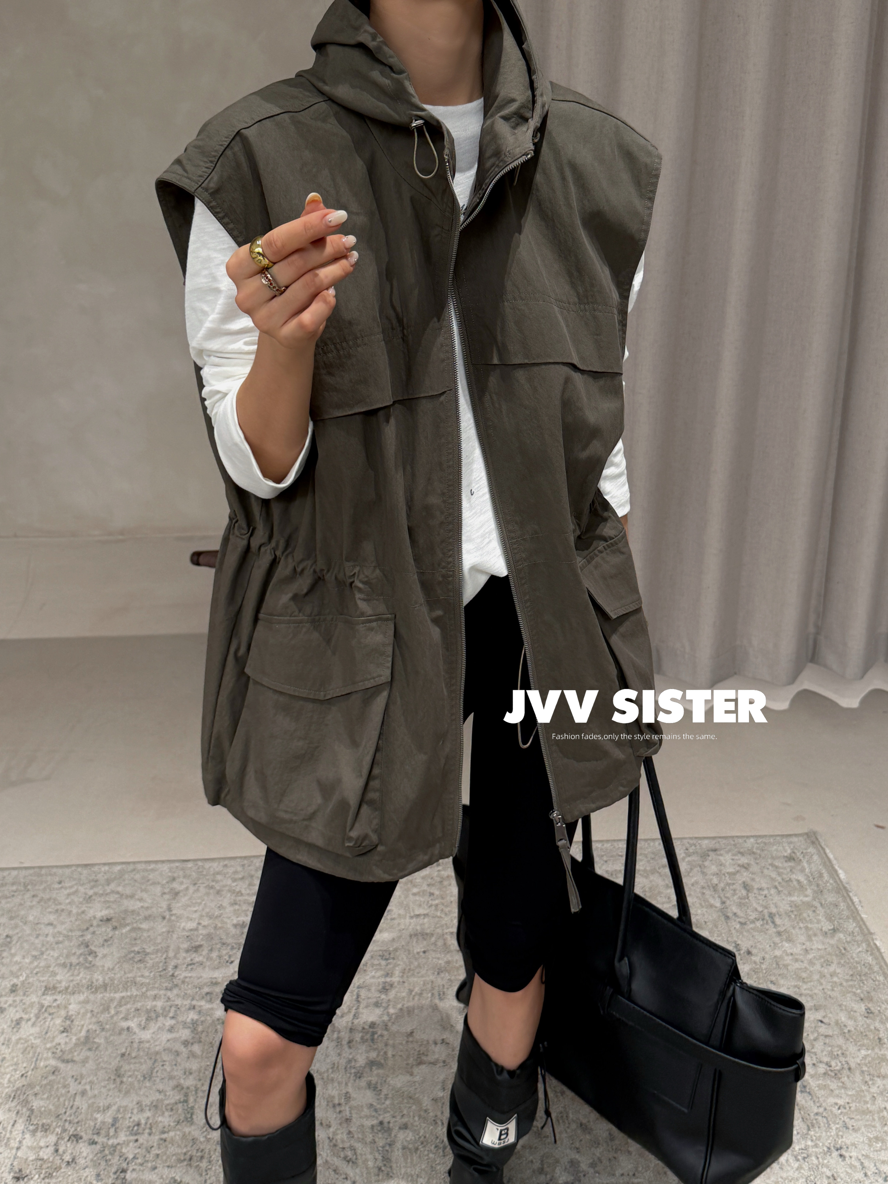 JVVSISTER韩版宽松休闲百搭马甲女2026秋冬新款马夹女上衣91288