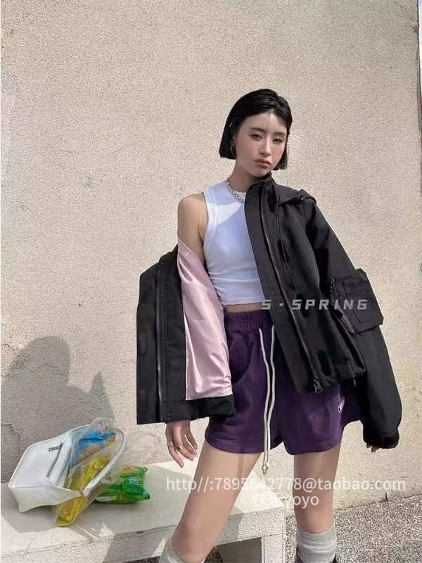 欧货More春季新款女装小个子宽松连帽工装风衣字母短款外套