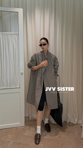 JVV美式复古宽松休闲百搭外套女2026秋冬新款上衣女风衣72713