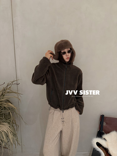 JVV美式复古宽松休闲百搭上衣女2026秋冬新款上衣女外套72960