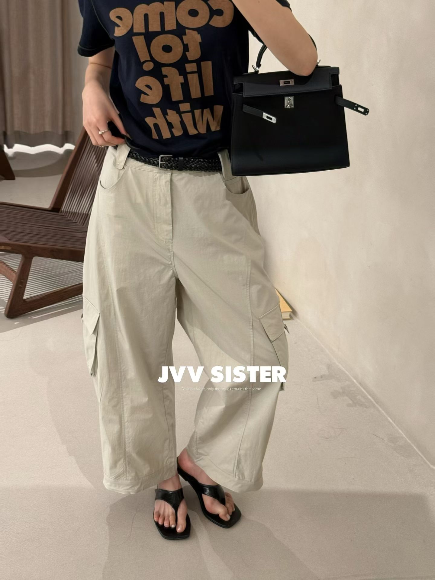 2026夏季新款韩版宽松显瘦百搭工装裤女休闲阔腿长裤潮JVV sister