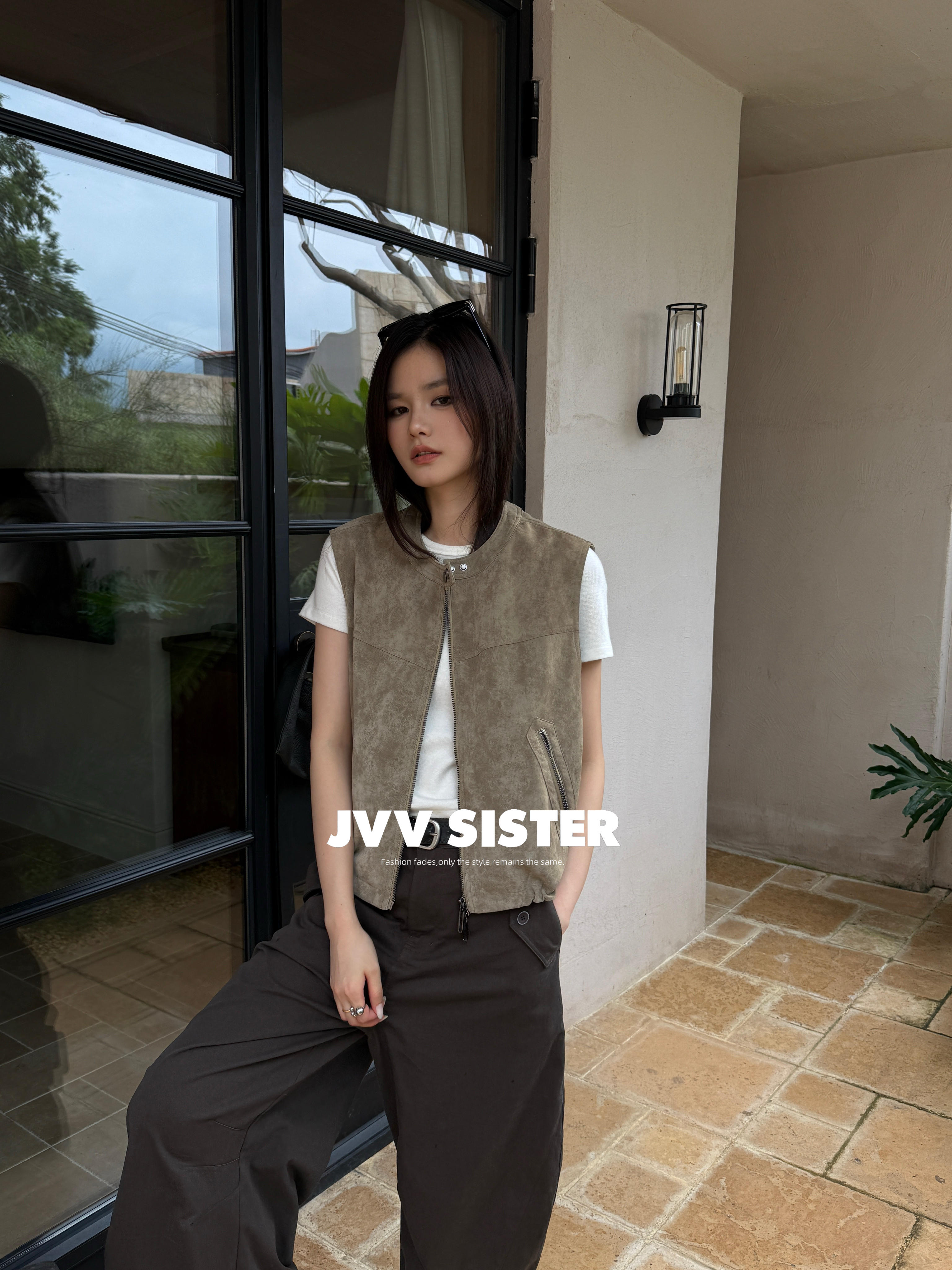 JVVSISTER秋冬韩版宽松显瘦百搭休闲马甲女无袖坎肩背心外套上衣