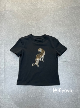 BOBO1972美式复古豹子印花短袖T恤女修身显瘦辣妹休闲百搭上衣