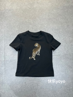 BOBO1972美式复古豹子印花短袖T恤女修身显瘦辣妹休闲百搭上衣
