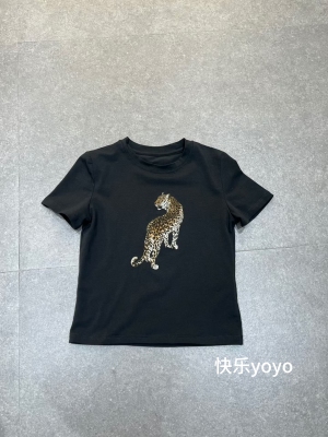 BOBO1972美式复古豹子印花短袖T恤女修身显瘦辣妹休闲百搭上衣