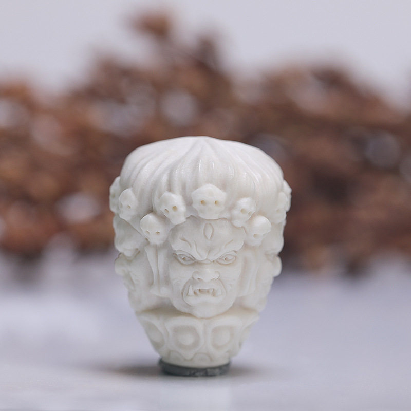 鹿角根付 四大天王DIY手串吊坠散珠配饰星月菩提金刚文玩雕刻饰品