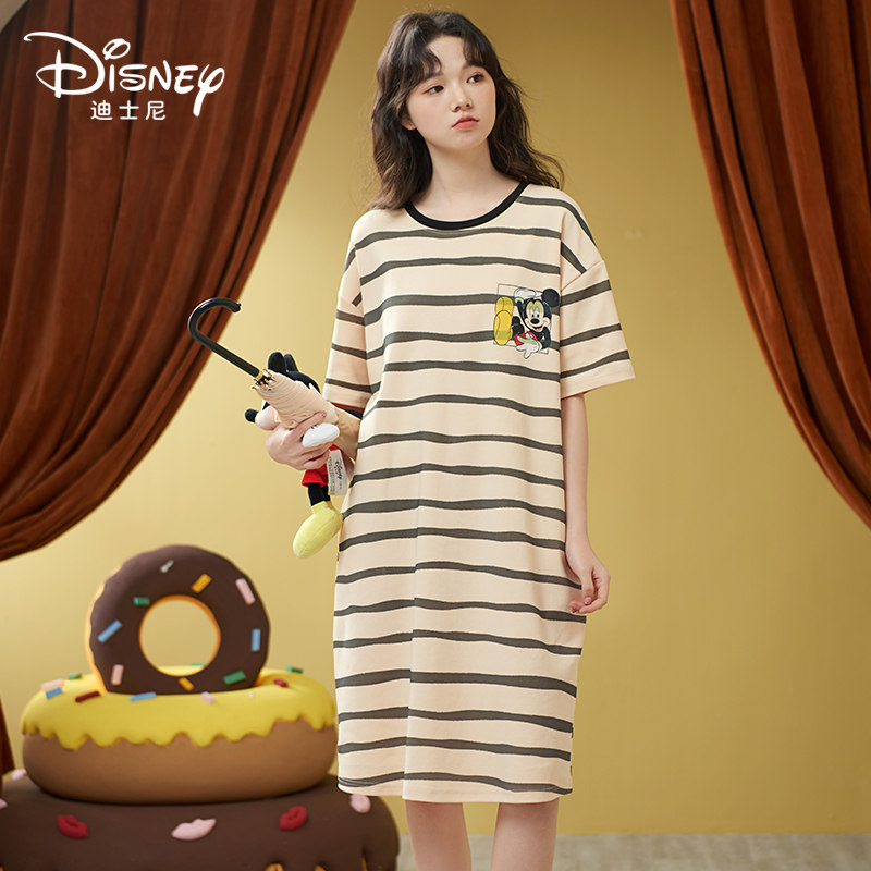 Disney/迪士尼夏季新款米奇套头睡裙女带胸垫舒适休闲家居服0013
