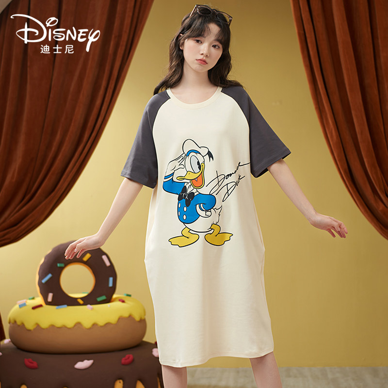 Disney/迪士尼夏季新款米奇套头睡裙睡衣胸垫舒适休闲家居服0018