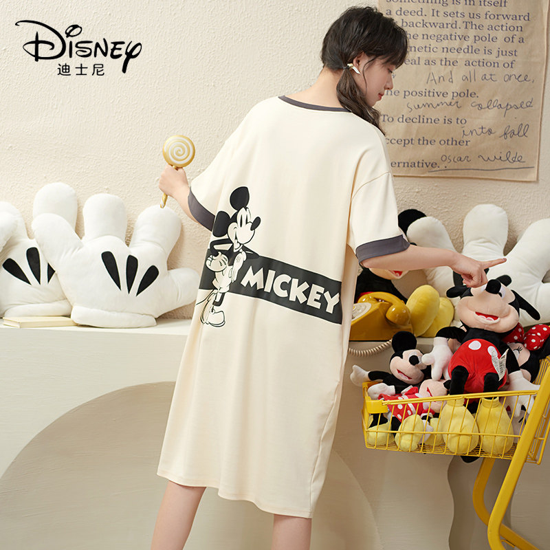Disney/迪士尼夏季新款米奇套头睡裙睡衣胸垫舒适休闲家居服0014