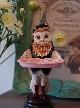 猫头鹰收纳托盘摆件装饰摆件礼物