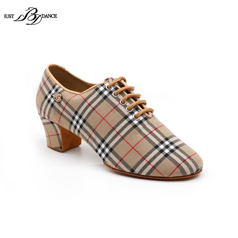 贝蒂JustBDdance牛津布T1B拉丁舞教师舞鞋教练鞋国标舞鞋卡其格软