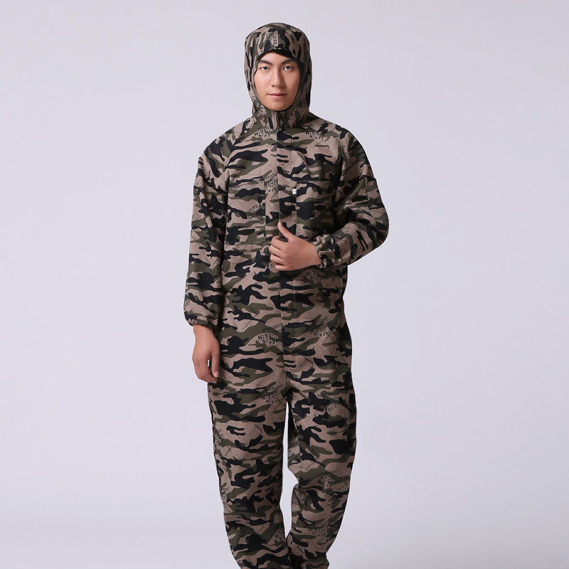 长袖连体连帽工作服套装
