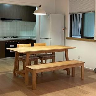 细方宽凳 樱桃木黑胡桃木红橡木原木风细长板凳家用实木条凳子