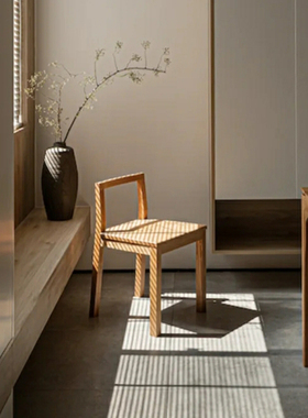 不折椅 简约北欧红橡黑胡桃樱桃白蜡实木餐椅单人矮椅墨餐厅书房