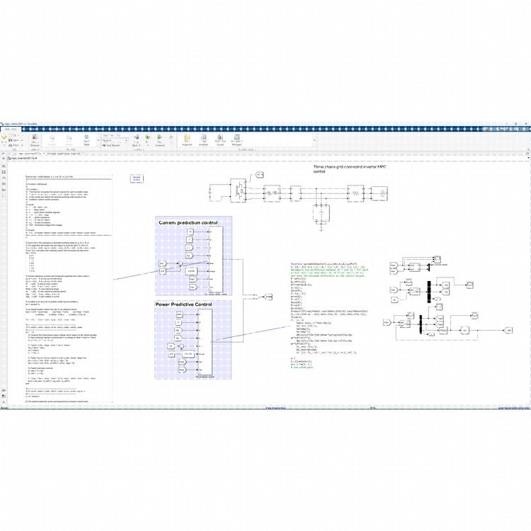 Three phase grid nverter MPC control matlab simulink