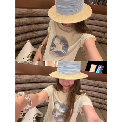 skibyTannin圆领宽松短袖tee