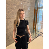 byTannin赤兔 层次美学 必buy ski 撞色设计Tee圆领修身 显瘦上衣