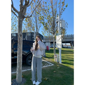 ski byTannin赤兔舒适体感立体剪裁长绒棉粗条百搭灯芯绒休闲裤 女