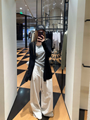 宽松高腰休闲阔腿裤 ski 这股老钱风亚麻大白裤 女新秋季 Tannin