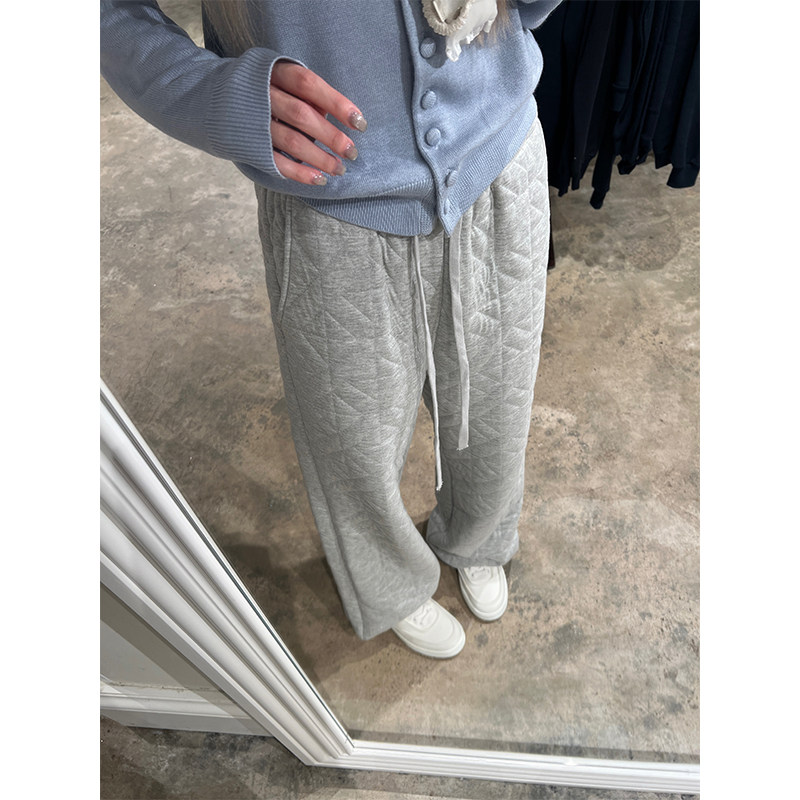 ski byTannin赤兔澳洲阳光菱格防寒夹棉遛弯裤秋冬百搭宽松休闲裤,女装/女士精品,休闲裤,淘宝优惠券,粉丝福利购,淘宝优惠卷