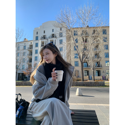 skibyTannin摇粒绒卫衣卫裤套装