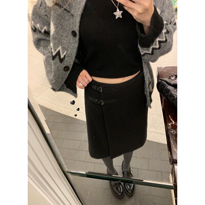 skibyTannin磨毛绒感半身裙