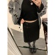 ski 直筒显瘦磨毛绒感及膝半身裙女 一片式 Tannin赤兔卢浮梦境