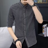 7分袖 衬衫 男抗皱免烫职业商务高端冰丝衬衣七分袖 夏季 寸衫 高级感