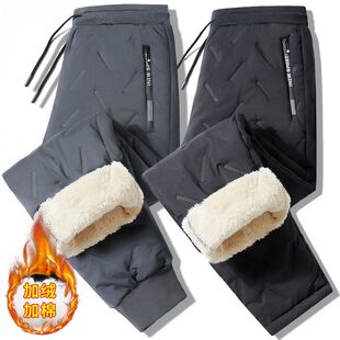 棉裤多色男女同款羊羔绒防风保暖加绒裤子加厚休闲裤冬季宽松大码