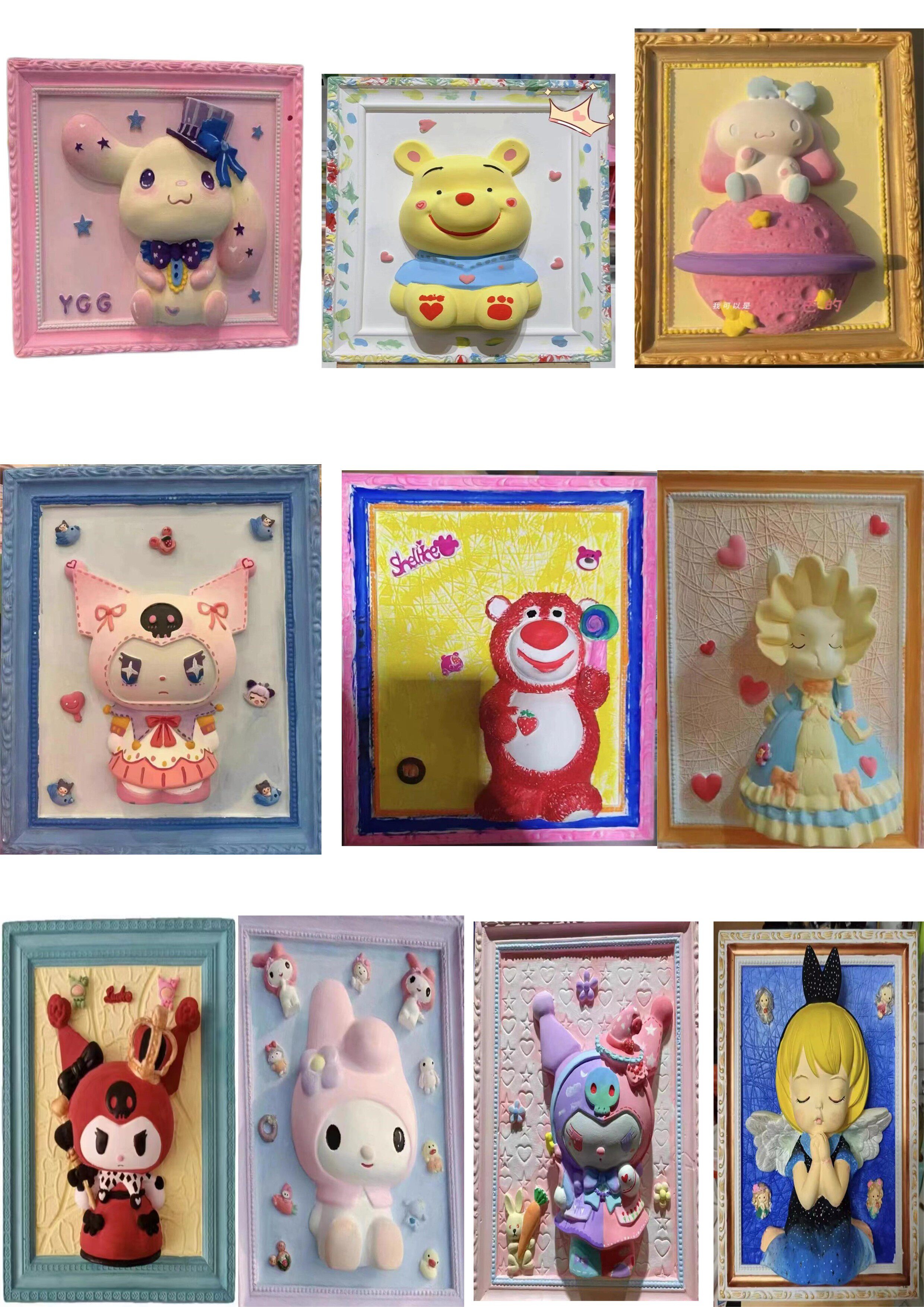 石膏娃娃儿童涂色玩具益智涂鸦彩绘石膏浮雕娃娃手工浮雕画