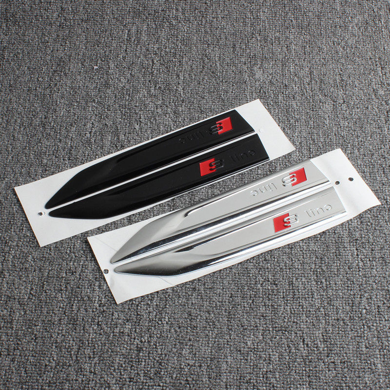 适用于奥迪A7L A4 A5 A6 A3改装升级Sline亮黑刀锋叶子板侧标