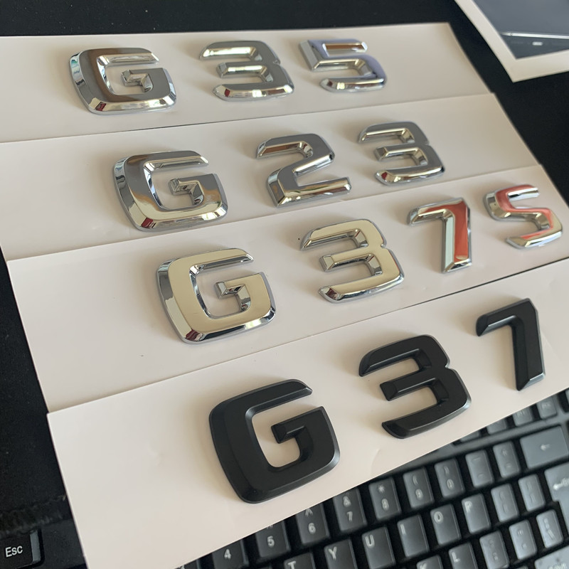 适用于英菲尼迪G35 G37 G23字标车标改装G37S后尾标标志车贴G25
