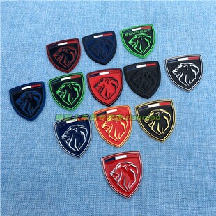 适用标致308 307 408 4008车标车身装饰贴叶子板侧标狮子盾标车贴