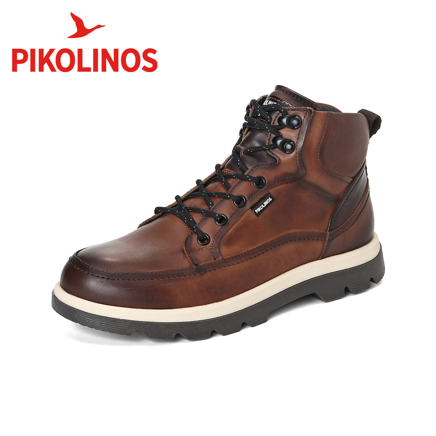 Pikolinos派高雁冬季擦色牛皮平跟圆头系带男马丁靴PA254403,流行男鞋,马丁靴,淘宝优惠券,粉丝福利购,淘宝优惠卷