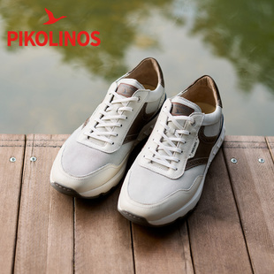 Pikolinos派高雁秋季牛皮/织物深口系带拼色休闲男鞋PL253104