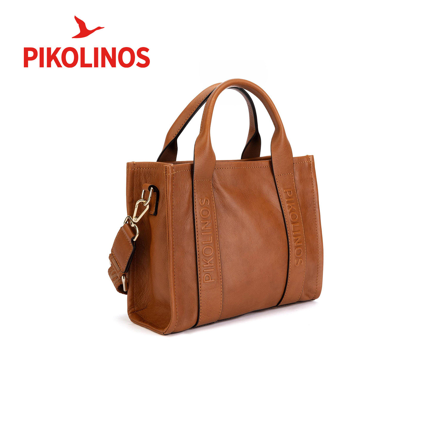 Pikolinos派高雁四季牛皮简约纯色拉链托特女包PC269007