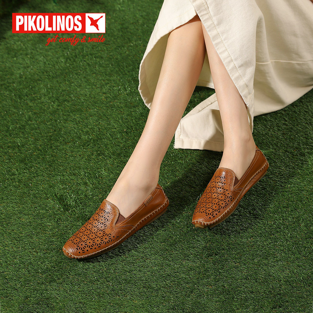 Pikolinos派高雁春季牛皮中口圆头平底镂空套脚单鞋PS250516,女鞋,深口单鞋,淘宝优惠券,粉丝福利购,淘宝优惠卷
