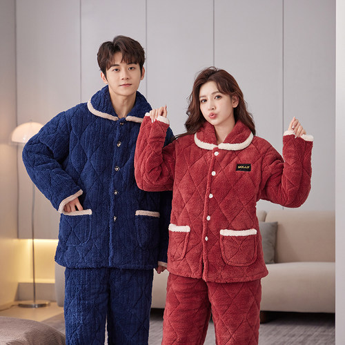 情侣米粒绒情侣款家居服