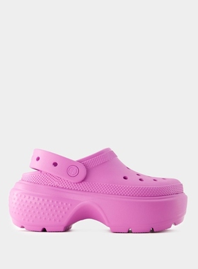 Crocs Stomp 粉色热塑材料 洞洞鞋