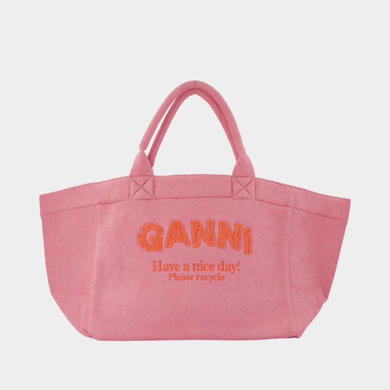 Ganni Ganni 超大沙滩度假手提包 - 涤纶 - 粉色