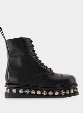 Toga Pulla Aj1287 黑色光面小牛皮靴子