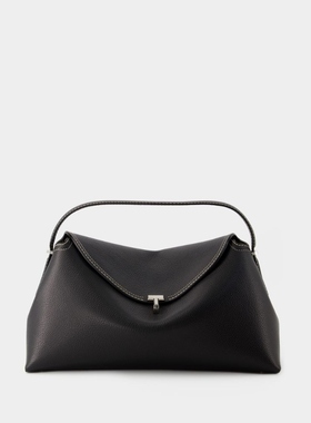 TOTEME T-Lock 黑色皮制T型锁扣单肩包斜挎包