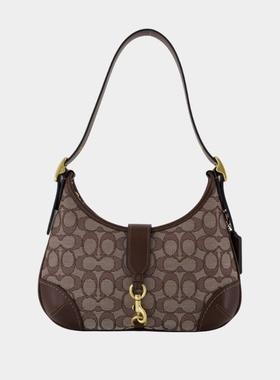 蔻驰 Coach Hamptons 流浪包 皮质 涂层帆布肩背包