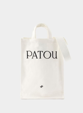 PATOU Vertical 白色棉质购物袋