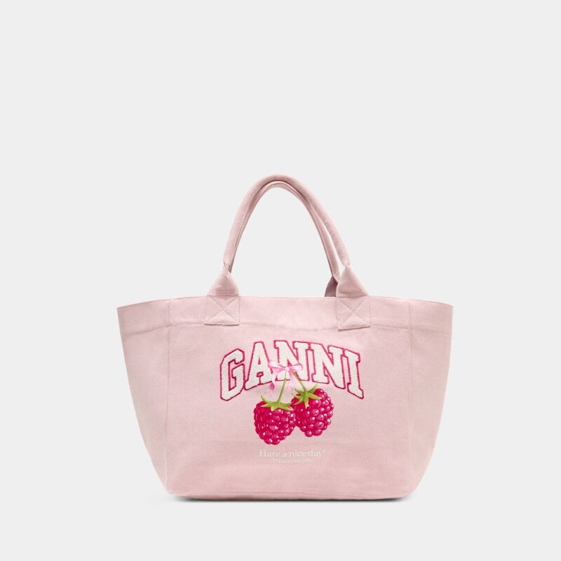 Ganni 中号梯形购物袋 - 棉质 - 白色