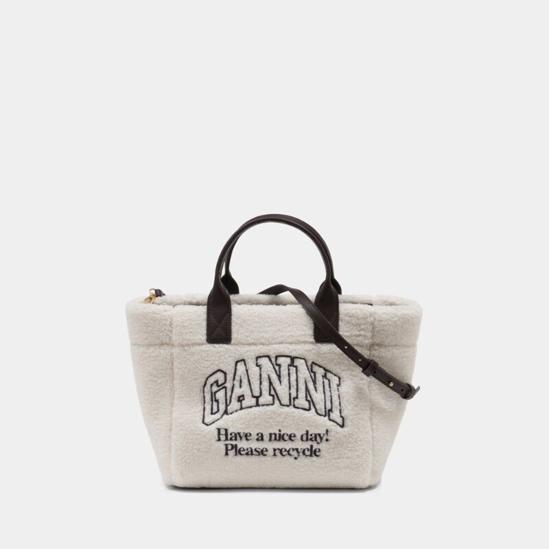 Ganni 小号Easy购物手提袋 - 合成纤维 - 白色