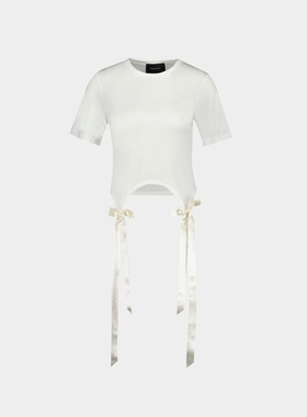 Simone Rocha Bow Tails Easy白色棉质T恤