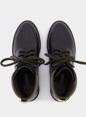 Fabrizio Vitti Bottes Dolomite Tread 黑色压纹牛皮踝靴